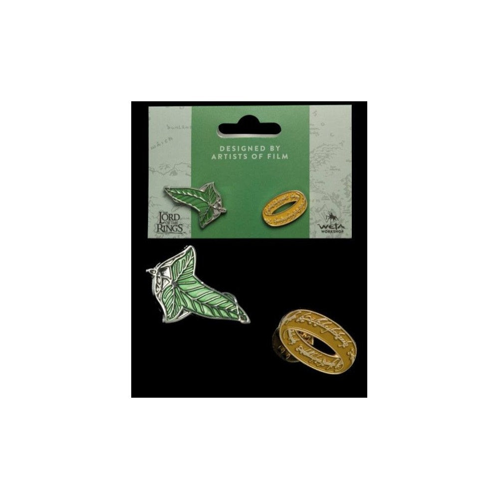 LORD OF THE RINGS ELFEN LEAF E ONE RING COLLECTORS PINS 2-PACK SPILLE WETA
