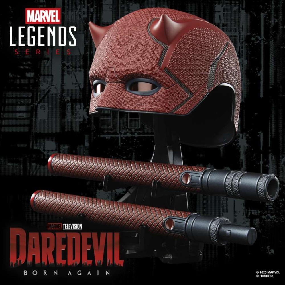 MARVEL LEGENDS DAREDEVIL BORN AGAIN MASK REPLICA BASTONE E MASCHERA HASBRO