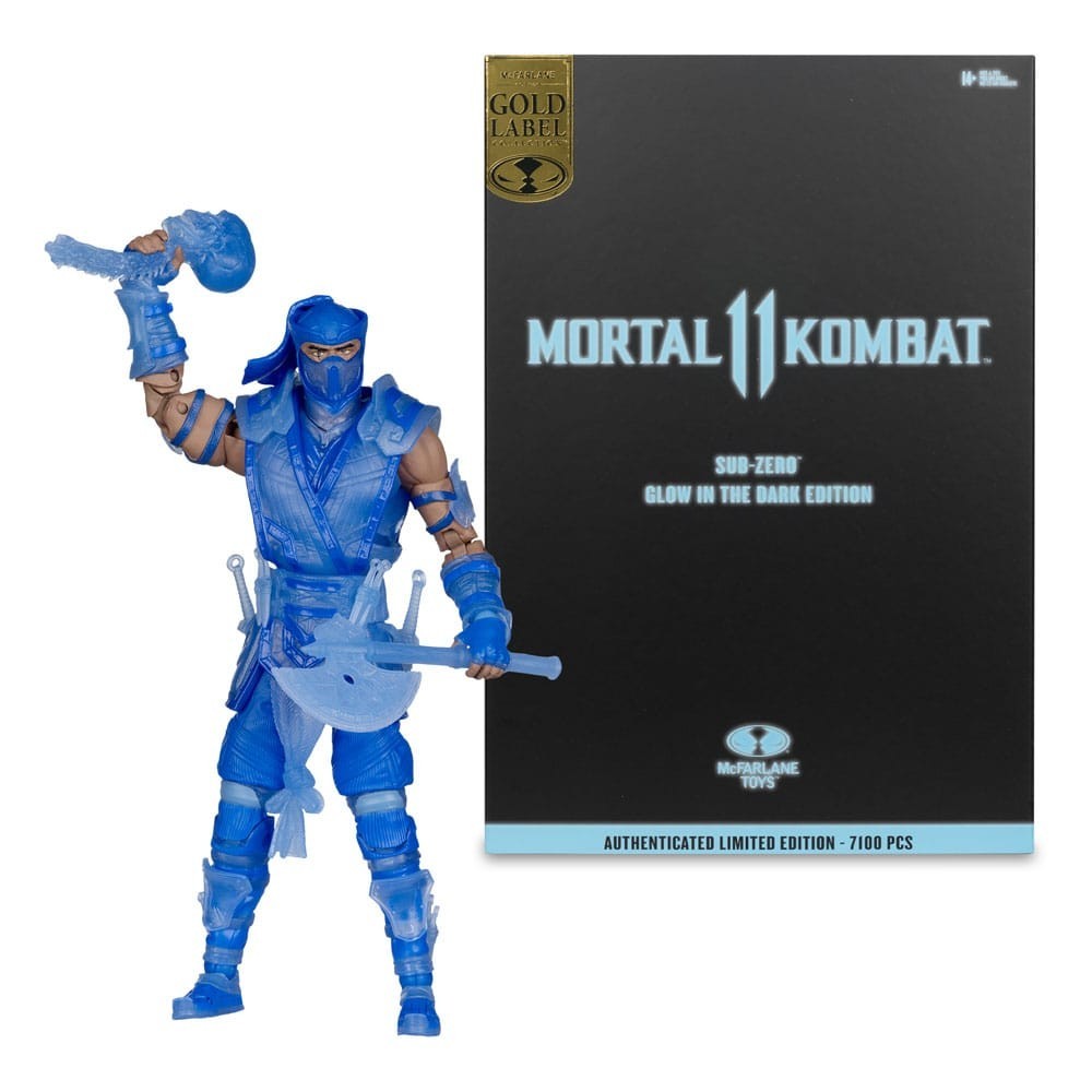 MORTAL KOMBAT 11 SUB-ZERO GLOW IN THE DARK GOLD LABEL ACTION FIGURE MC FARLANE