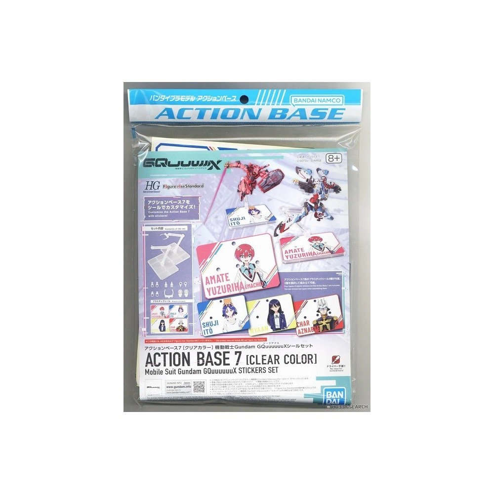 BANDAI ACTION BASE 7 CLEAR COLOR GUNDAM GQUUUUUUX STICKERS SET MODEL KIT FIGURE