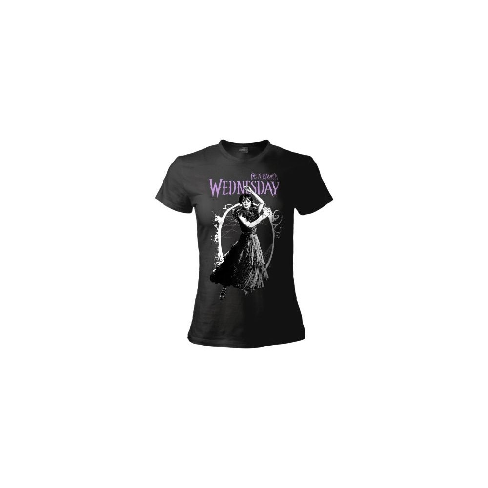 WEDNESDAY MERCOLEDI ADDAMS BALLO MAGLIA T SHIRT DONNA