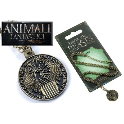 ANIMALI FANTASTICI - FANTASTIC BEASTS CONGRESS NECKLACE COLLANA CON CIONDOLO IN METALLO CARAT