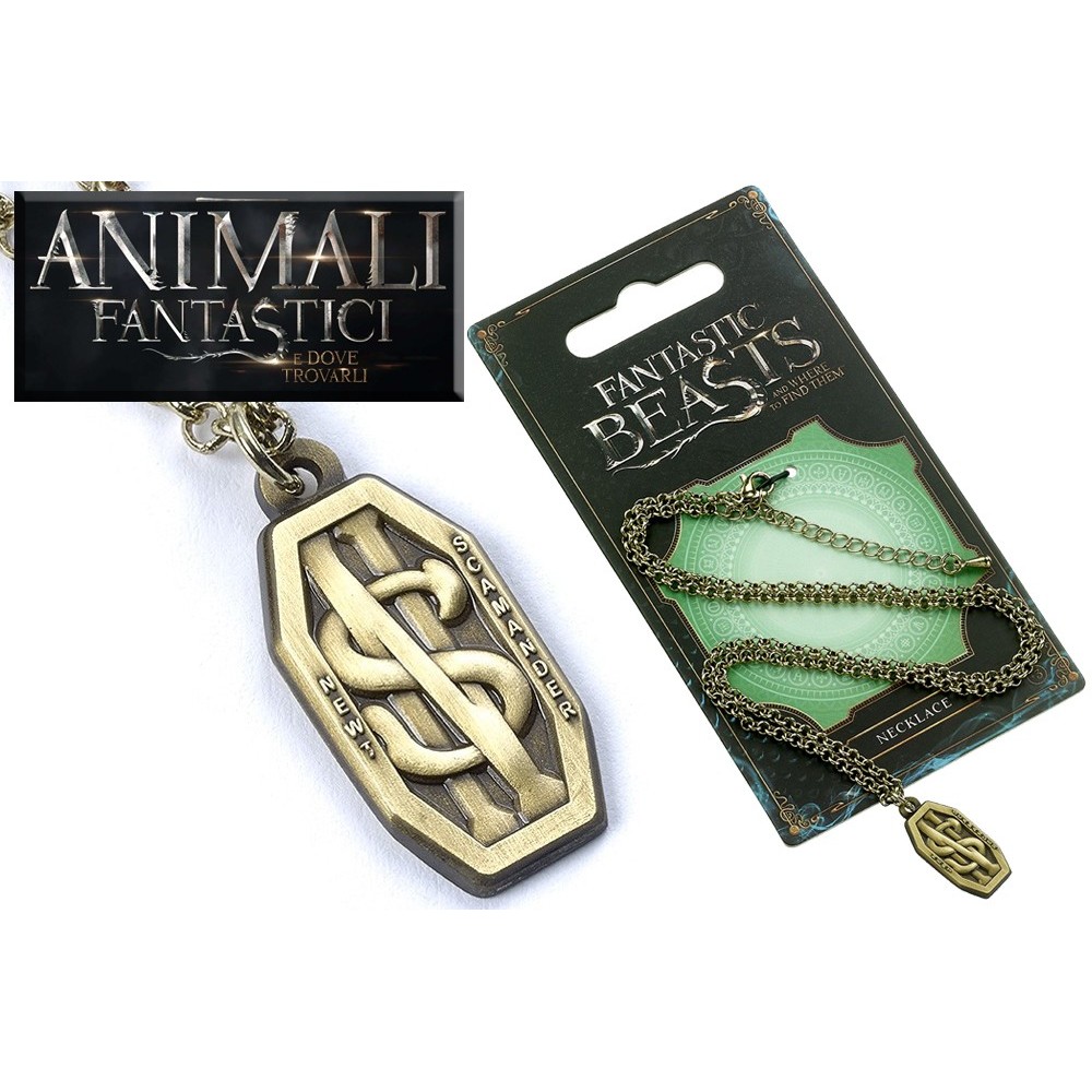 ANIMALI FANTASTICI - FANTASTIC BEASTS SCAMANDER NECKLACE COLLANA CON CIONDOLO CARAT