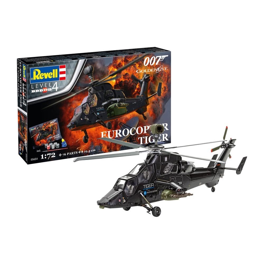 JAMES BOND 007 GOLDEN EYE EUROCOPTER TIGER 1/72 MODEL KIT FIGURE REVELL