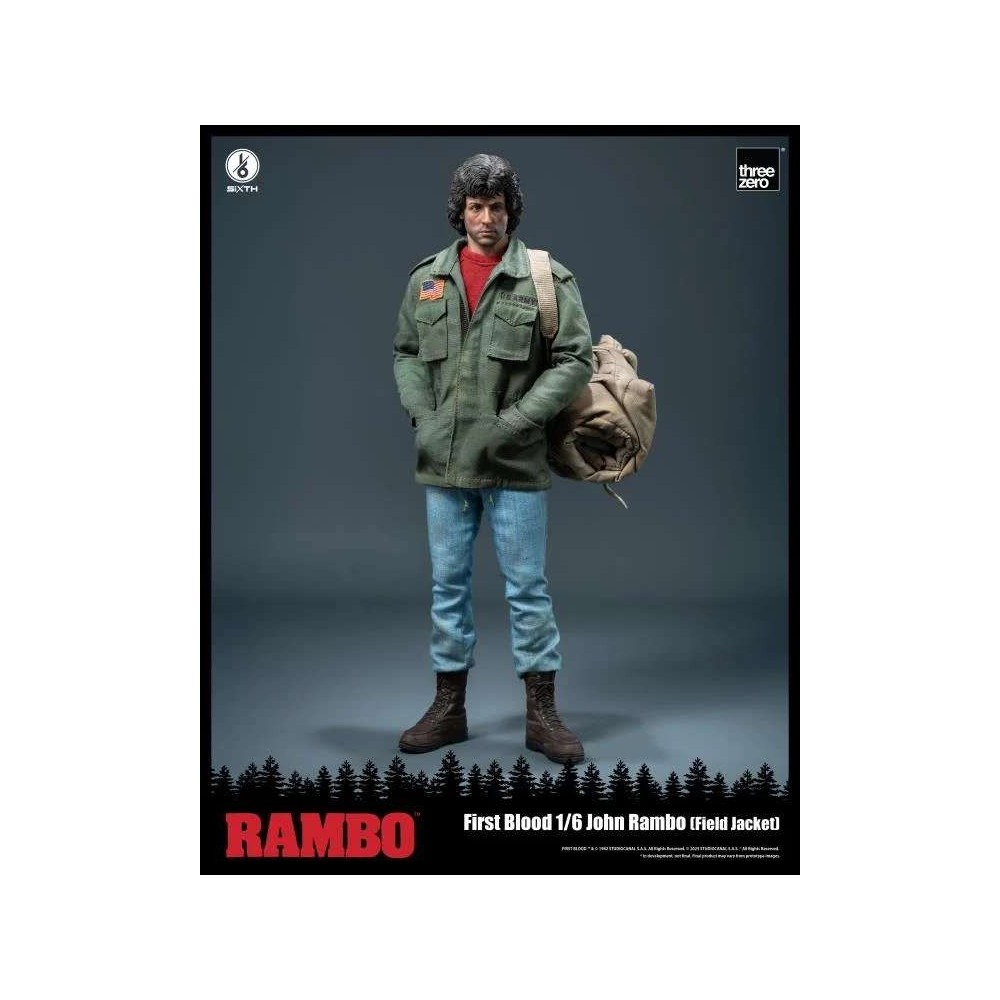 THREEZERO RAMBO FIRST BLOOD JOHN RAMBO FIELD JACKET 1/6 SCALE ACTION FIGURE
