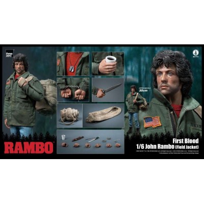 THREEZERO RAMBO FIRST BLOOD JOHN RAMBO FIELD JACKET 1/6 SCALE ACTION FIGURE