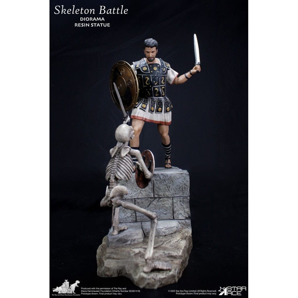 STAR ACE RAY HARRYHAUSEN SKELETON BATTLE SCENE 30CM DIORAMA STATUA IN RESINA FIGURE