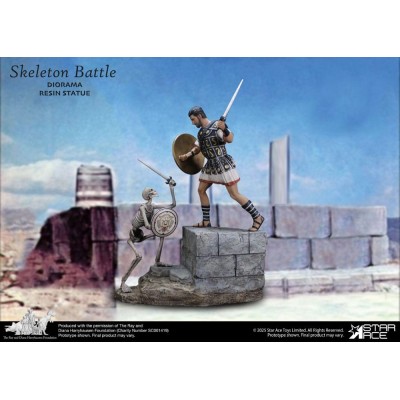 STAR ACE RAY HARRYHAUSEN SKELETON BATTLE SCENE 30CM DIORAMA STATUA IN RESINA FIGURE