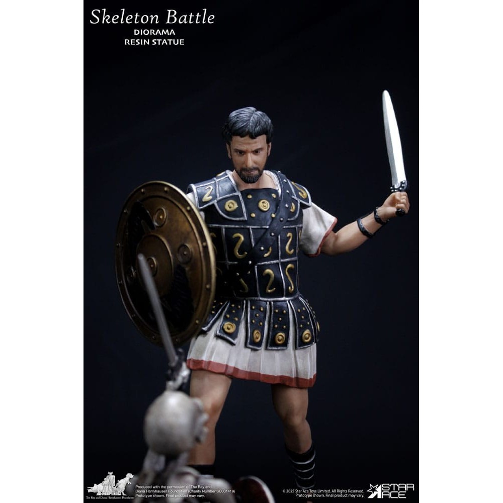 STAR ACE RAY HARRYHAUSEN SKELETON BATTLE SCENE 30CM DIORAMA STATUA IN RESINA FIGURE