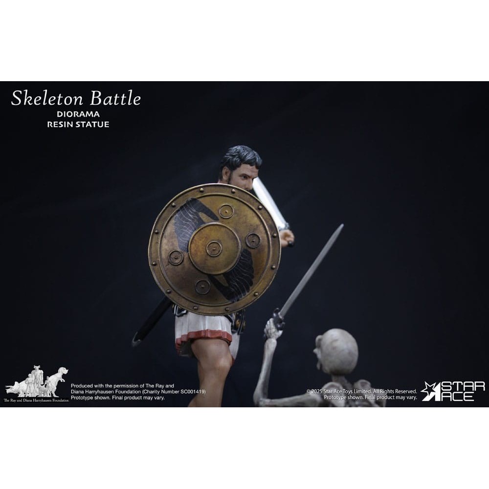 STAR ACE RAY HARRYHAUSEN SKELETON BATTLE SCENE 30CM DIORAMA STATUA IN RESINA FIGURE