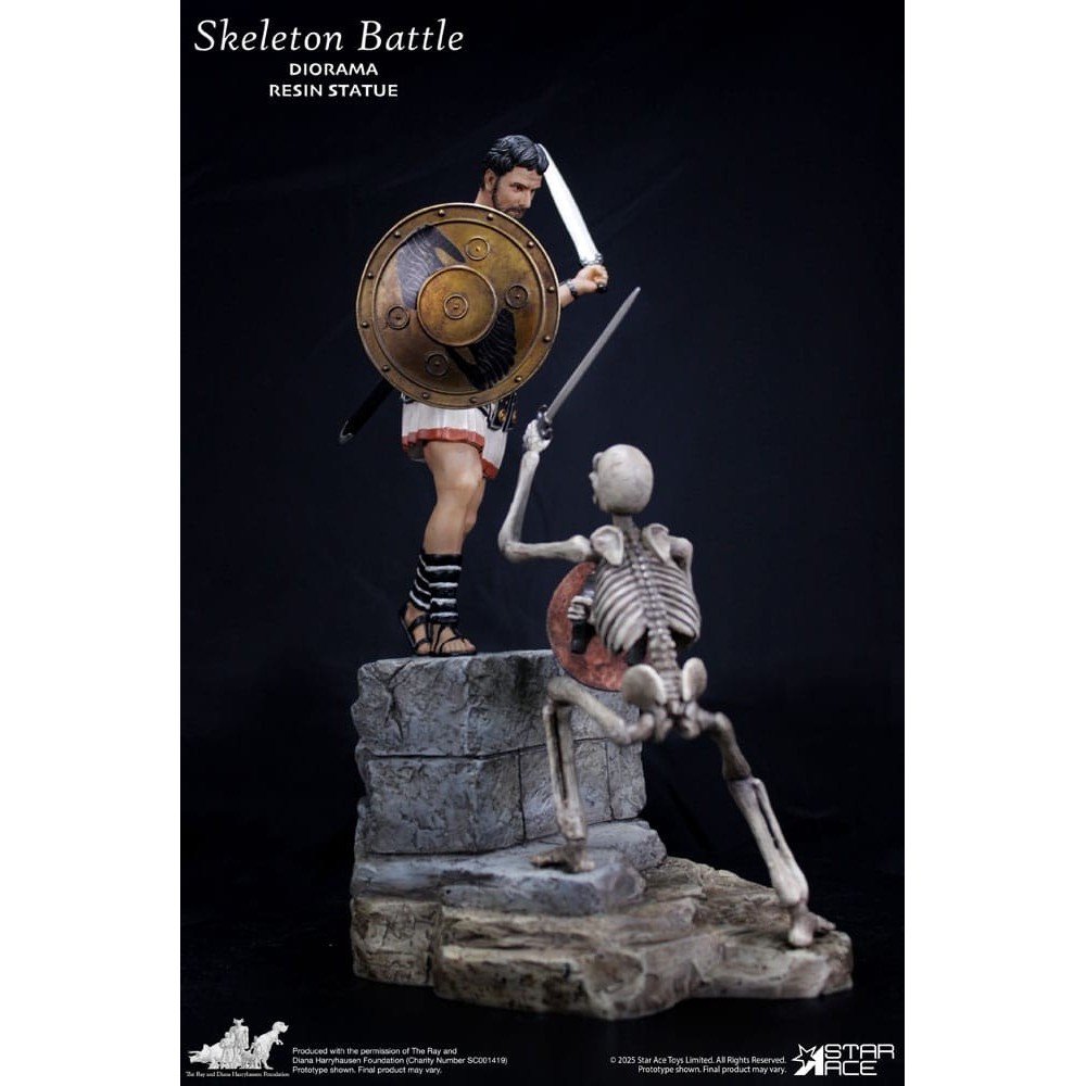 STAR ACE RAY HARRYHAUSEN SKELETON BATTLE SCENE 30CM DIORAMA STATUA IN RESINA FIGURE