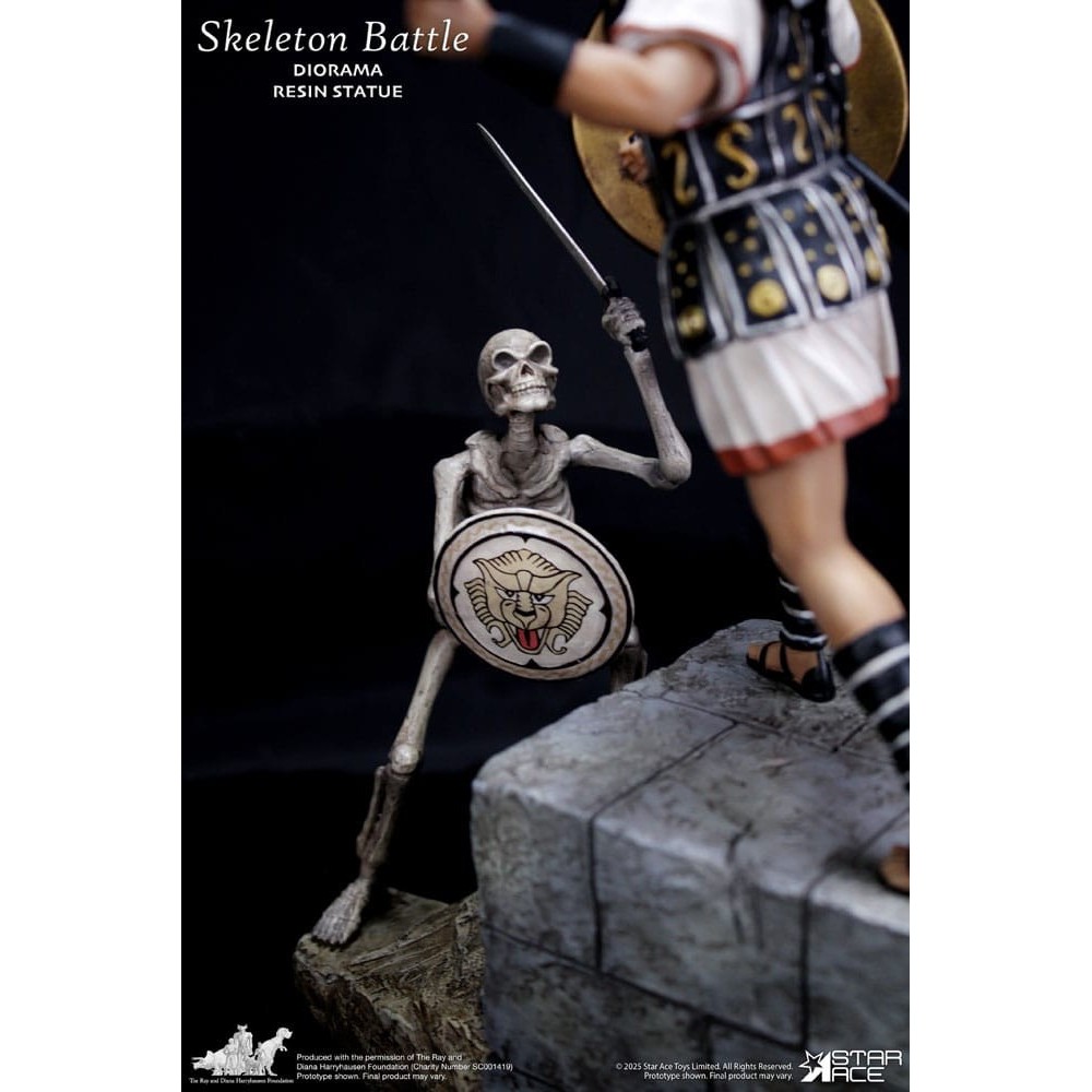 STAR ACE RAY HARRYHAUSEN SKELETON BATTLE SCENE 30CM DIORAMA STATUA IN RESINA FIGURE