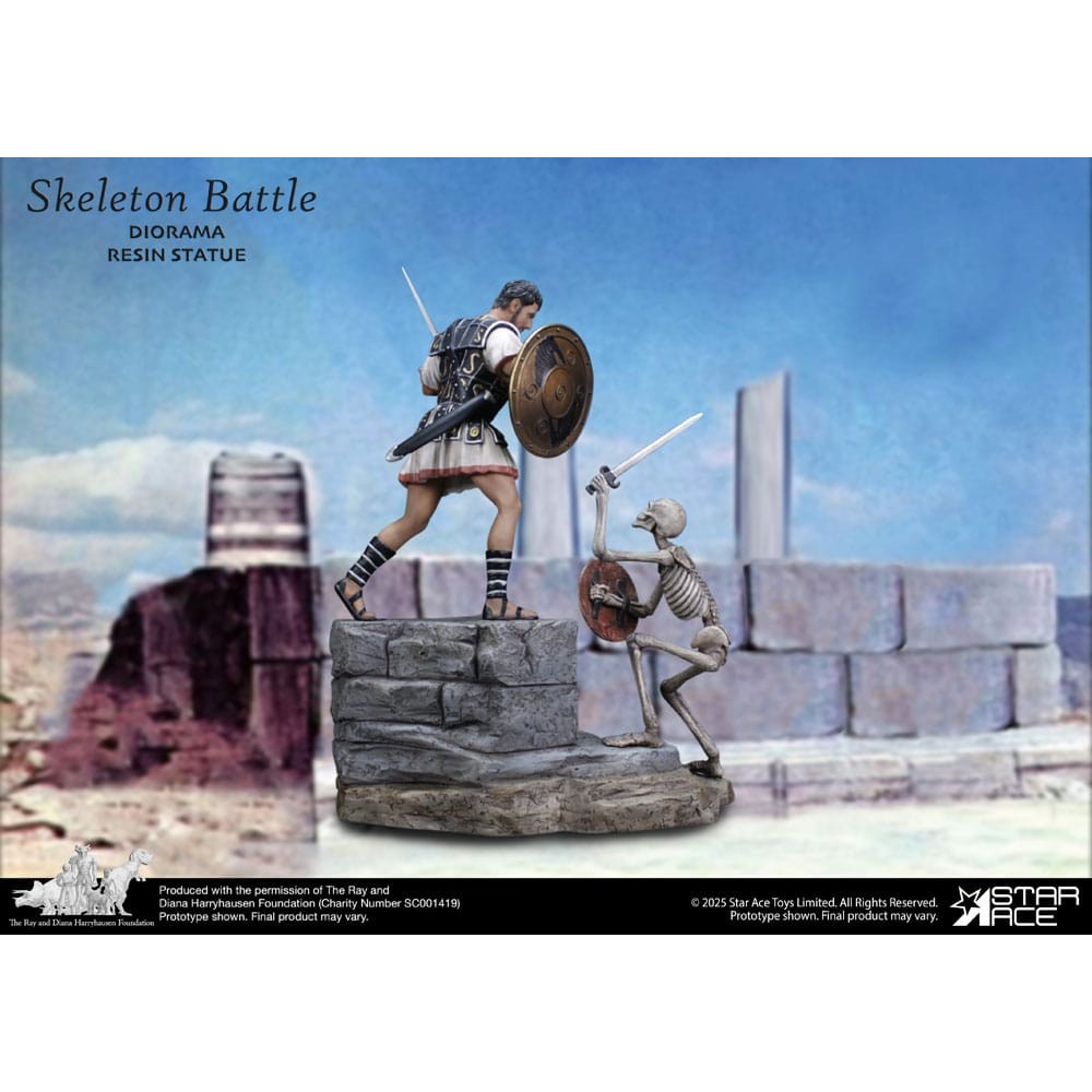 STAR ACE RAY HARRYHAUSEN SKELETON BATTLE SCENE 30CM DIORAMA STATUA IN RESINA FIGURE
