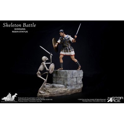 STAR ACE RAY HARRYHAUSEN SKELETON BATTLE SCENE 30CM DIORAMA STATUA IN RESINA FIGURE