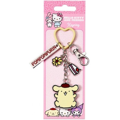 HELLO KITTY AND FRIENDS POMPOMPURIN WITH CHARMS PORTACHIAVI IN METALLO CARAT