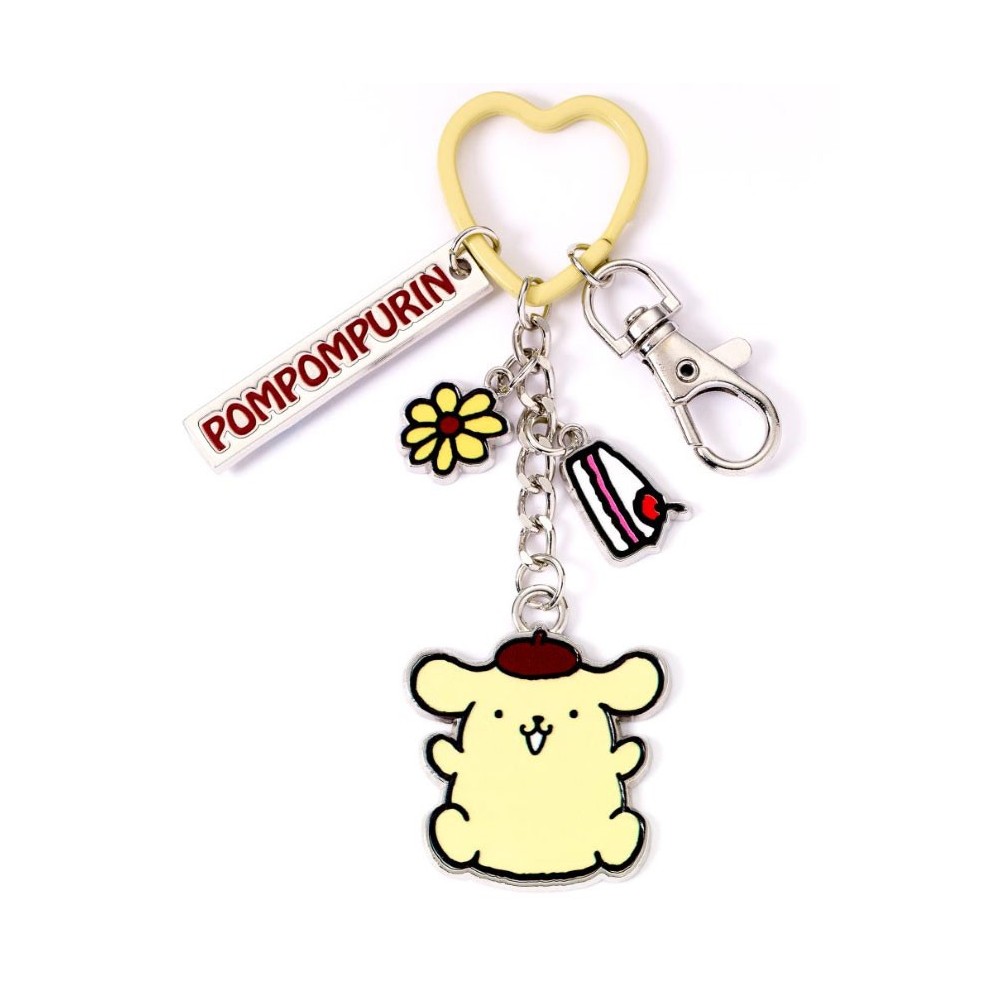 HELLO KITTY AND FRIENDS POMPOMPURIN WITH CHARMS PORTACHIAVI IN METALLO CARAT