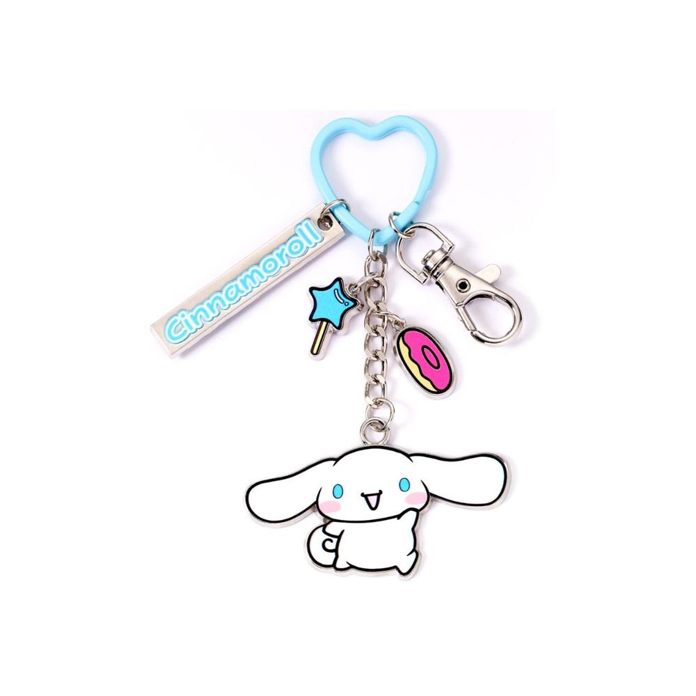 CARAT HELLO KITTY AND FRIENDS CINNAMOROLL WITH CHARMS METAL KEYRING