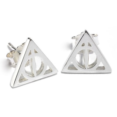 CARAT HARRY POTTER DEATHLY HALLOWS SILVER EARRINGS