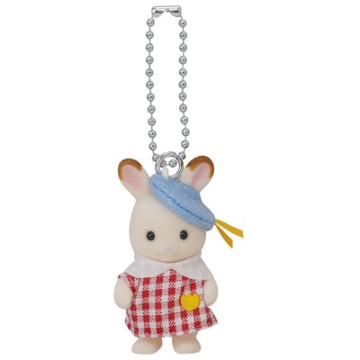 EPOCH SYLVANIAN FAMILIES NURSERY CHOCOLATE RABBIT FIGURE KEYCHAIN