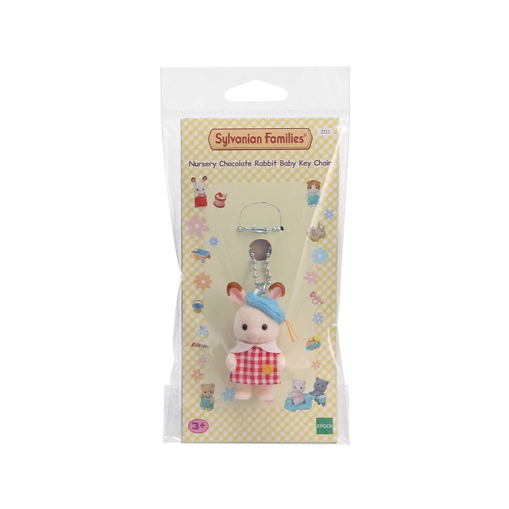 EPOCH SYLVANIAN FAMILIES NURSERY CHOCOLATE RABBIT FIGURE KEYCHAIN