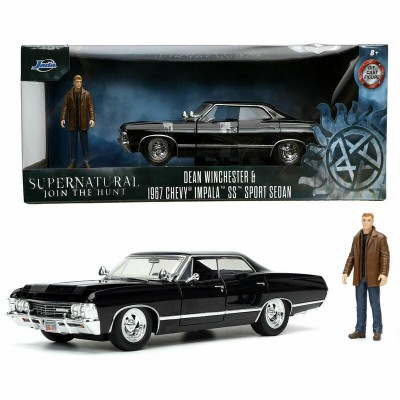 SUPERNATURAL DEAN WINCHESTER AND 1967 CHEVY IMPALA DIE CAST 1/24 MODEL CAR JADA TOYS