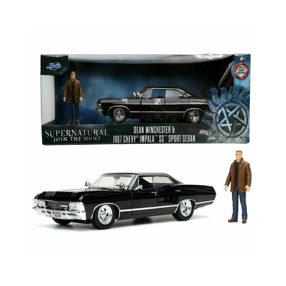 SUPERNATURAL DEAN WINCHESTER AND 1967 CHEVY IMPALA DIE CAST 1/24 MODEL CAR JADA TOYS