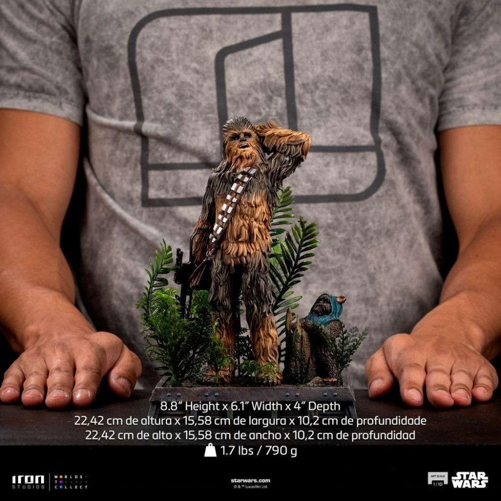 IRON STUDIOS STAR WARS CHEWBACCA AND TOKKAT ART SCALE 1/10 RESIN STATUE FIGURE