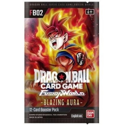 DRAGON BALL SUPER CARD FUSION WORLD BLAZING AURA FB02 EU BUSTINA IN INGLESE BANDAI