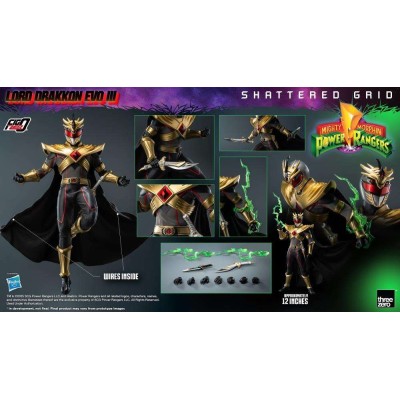 POWER RANGERS SHATTERED GRID LORD DRAKKON EVO III 30CM ACTION FIGURE THREEZERO