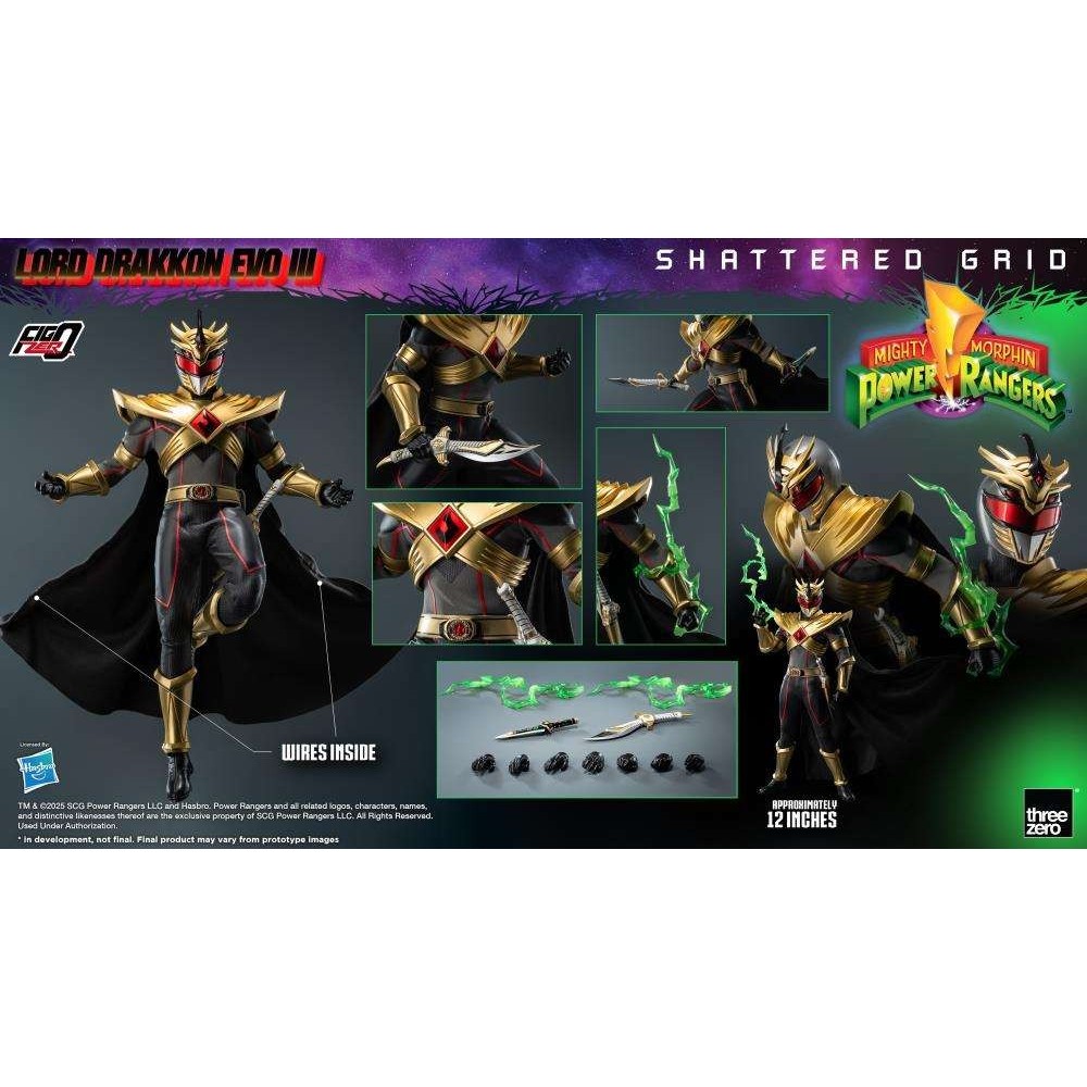 THREEZERO POWER RANGERS SHATTERED GRID LORD DRAKKON EVO III 1/6 SCALE PVC ACTION FIGURE