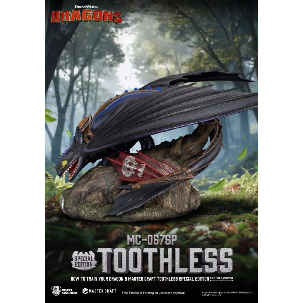 HOW TO TRAIN YOUR DRAGON 2 TOOTHLESS MASTER CRAFT STATUA RESINA FIGURE BEAST KINGDOM