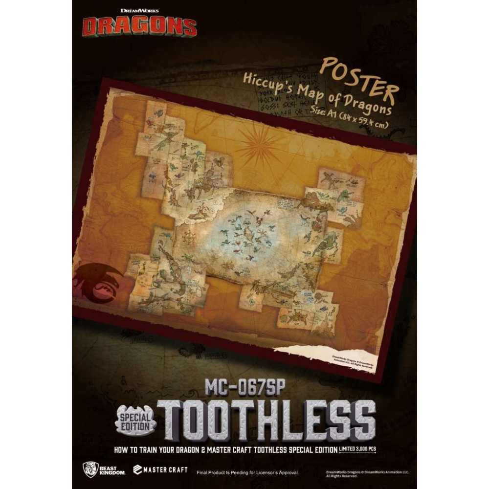 HOW TO TRAIN YOUR DRAGON 2 TOOTHLESS MASTER CRAFT STATUA RESINA FIGURE BEAST KINGDOM