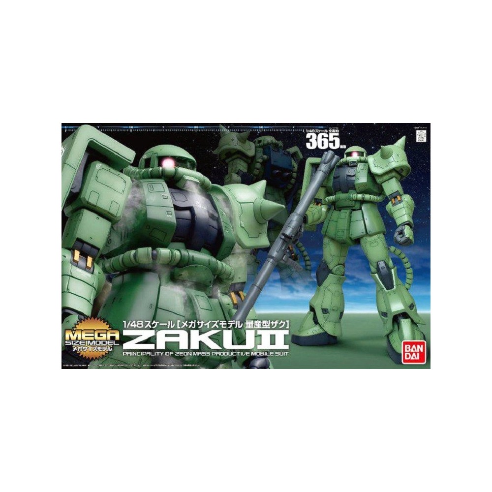 BANDAI MEGA SIZE MODEL MSM GUNDAM MS-06 ZAKU II 1/48 MODEL KIT