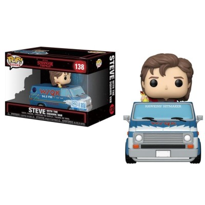 FUNKO POP! RIDES STRANGER THINGS STEVE WITH THE SQUAWK VAN BOBBLE HEAD FIGURE FUNKO