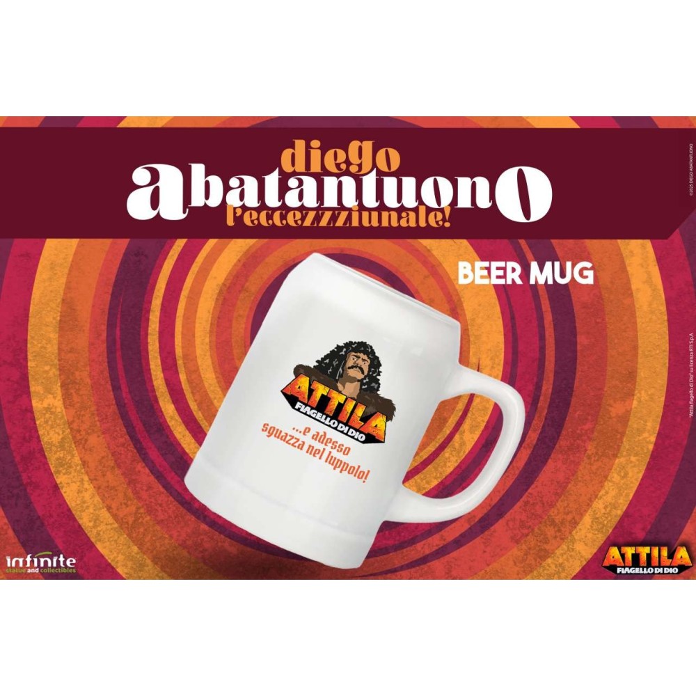 INFINITE STATUE DIEGO ABATANTUONO ATTILA FLAGELLO DI DIO CERAMIC BEER MUG