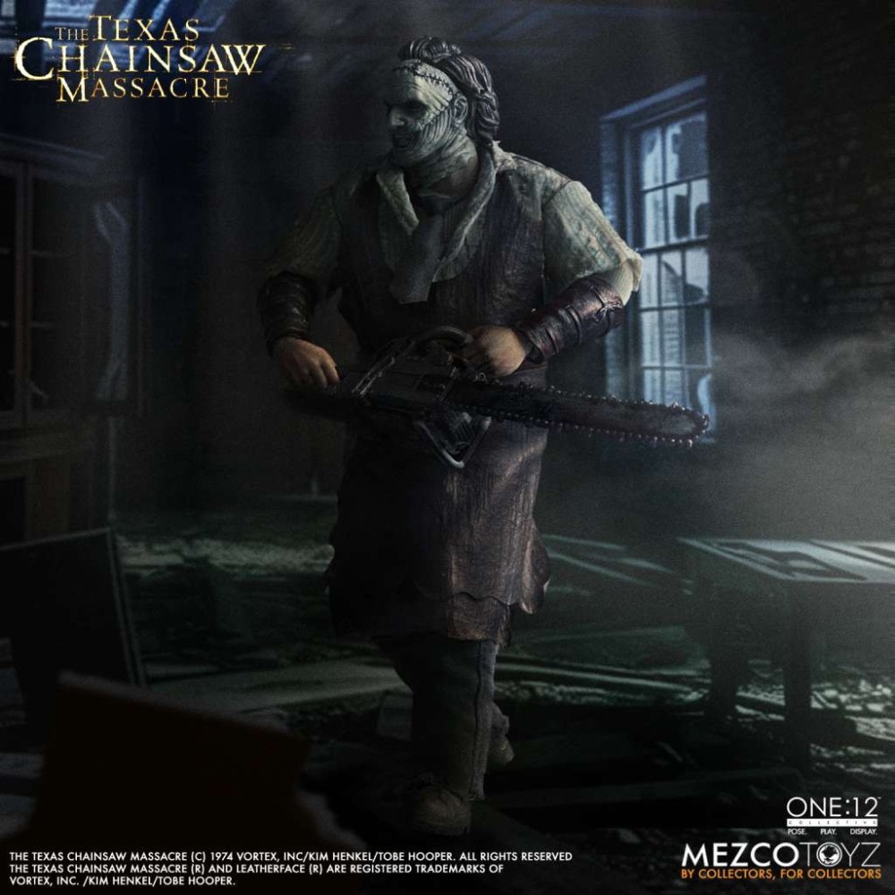 MEZCO TOYS THE TEXAS CHAINSAW MASSACRE LEATHERFACE ONE:12 SERIES ACTION FIGURE