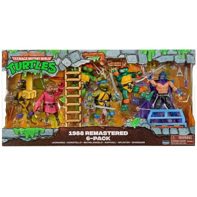 PLAYMATES TOYS TEENAGE MUTANT NINJA TURTLES 1988 REMASTERED 6-PACK ACTION FIGURES