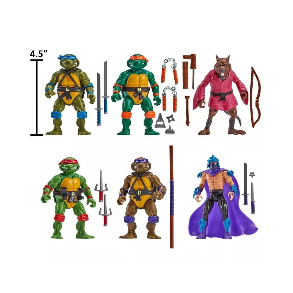 PLAYMATES TOYS TEENAGE MUTANT NINJA TURTLES 1988 REMASTERED 6-PACK ACTION FIGURES