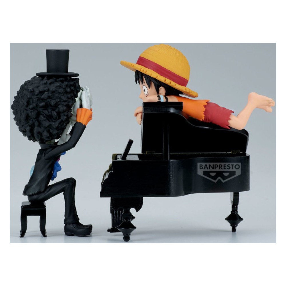 ONE PIECE WCF LOG STORIES LUFFY E BROOK STATUA FIGURE BANPRESTO