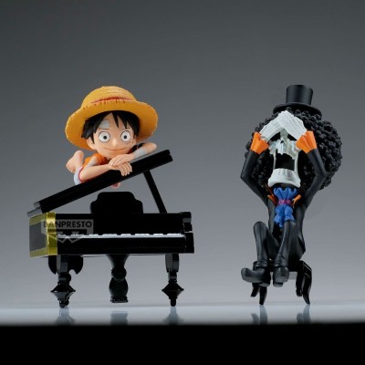 ONE PIECE WCF LOG STORIES LUFFY E BROOK STATUA FIGURE BANPRESTO