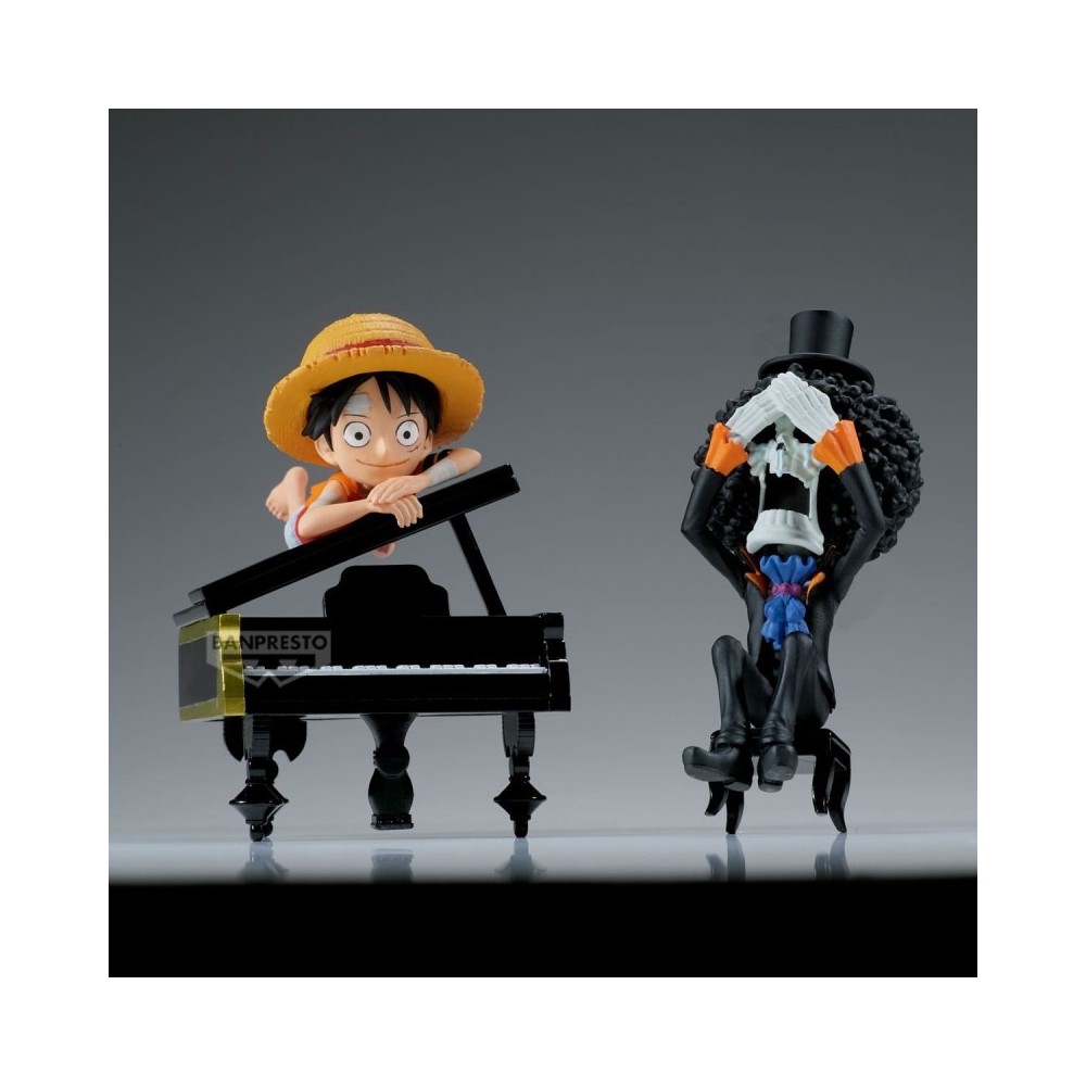 BANPRESTO ONE PIECE WCF LOG STORIES LUFFY AND BROOK STATUE FIGURE