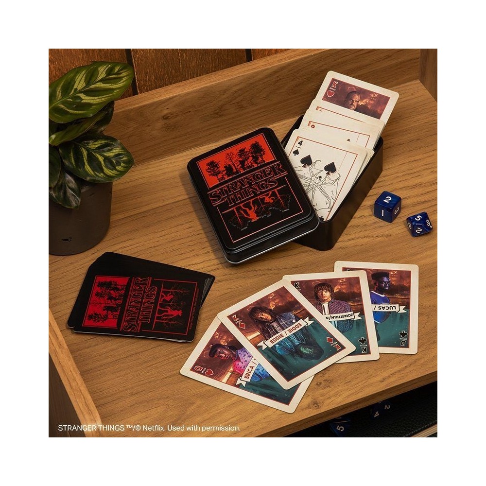 STRANGER THINGS TIN POKER PLAYING CARDS MAZZO CARTE DA GIOCO IN LATTA PALADONE PRODUCTS