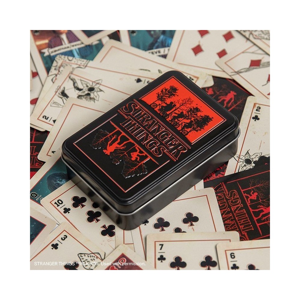 STRANGER THINGS TIN POKER PLAYING CARDS MAZZO CARTE DA GIOCO IN LATTA PALADONE PRODUCTS
