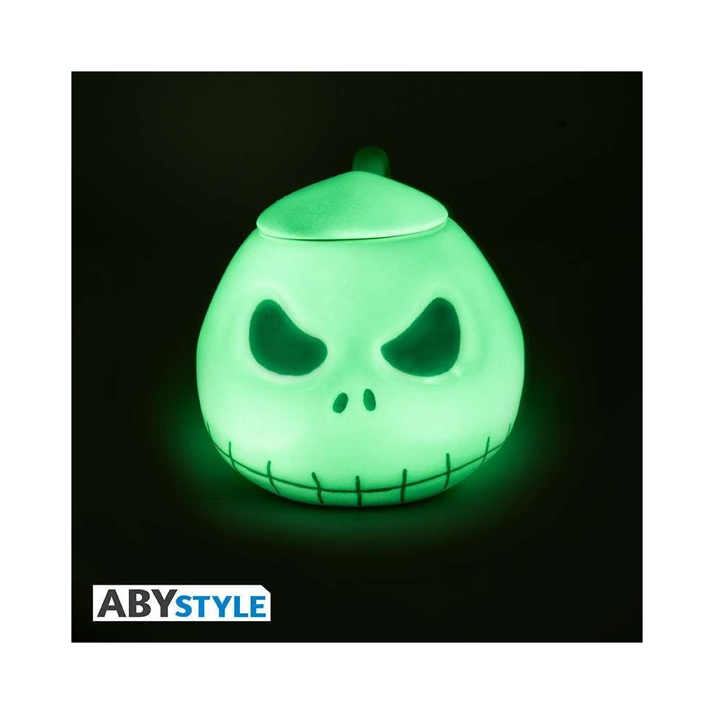 THE NIGHTMARE BEFORE CHRISTMAS JACK SKELLINGTON 3D MUG GLOW IN THE DARK TAZZA ABYSTYLE