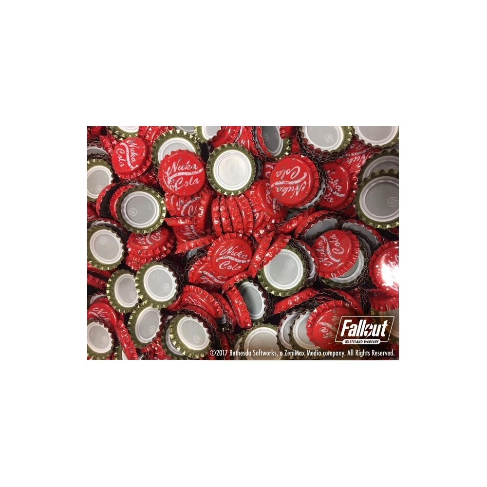 FALLOUT WASTELAND WARFARE NUKA COLA BOTTLECAP CAPS SET TAPPI BOTTIGLIA