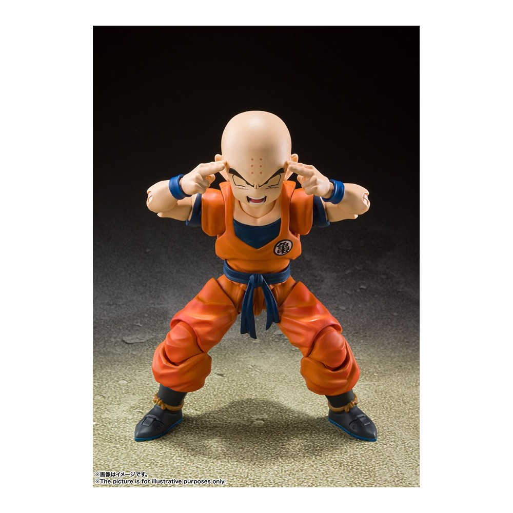 BANDAI DRAGON BALL Z KRILLIN EARTH'S STRONGEST MAN S.H. FIGUARTS REISSUE ACTION FIGURE
