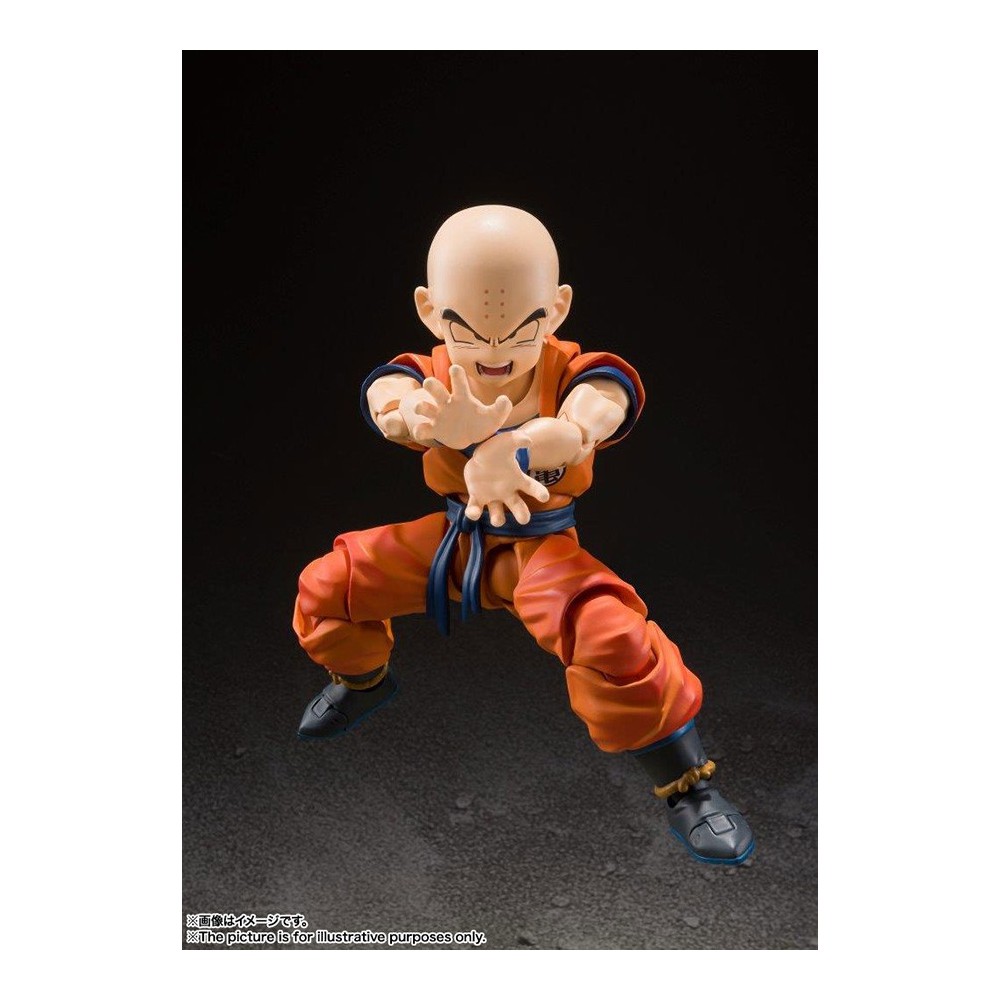 BANDAI DRAGON BALL Z KRILLIN EARTH'S STRONGEST MAN S.H. FIGUARTS REISSUE ACTION FIGURE
