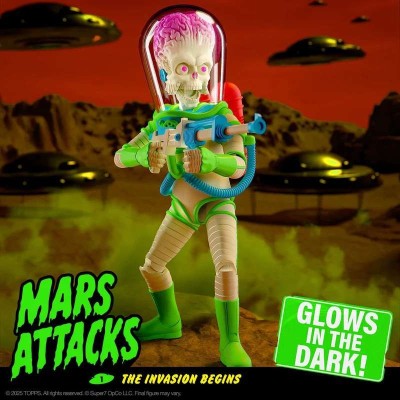 SUPER7 MARS ATTACKS ULTIMATES MARTIAN (THE INVASION BEGINS) GLOWING ACTION FIGURE
