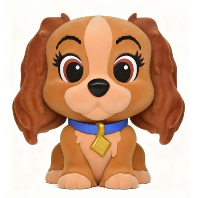 DISNEY DOG LILLI E IL VAGABONDO LADY FLOCKED FIGURAL BANK SALVADANAIO MONOGRAM