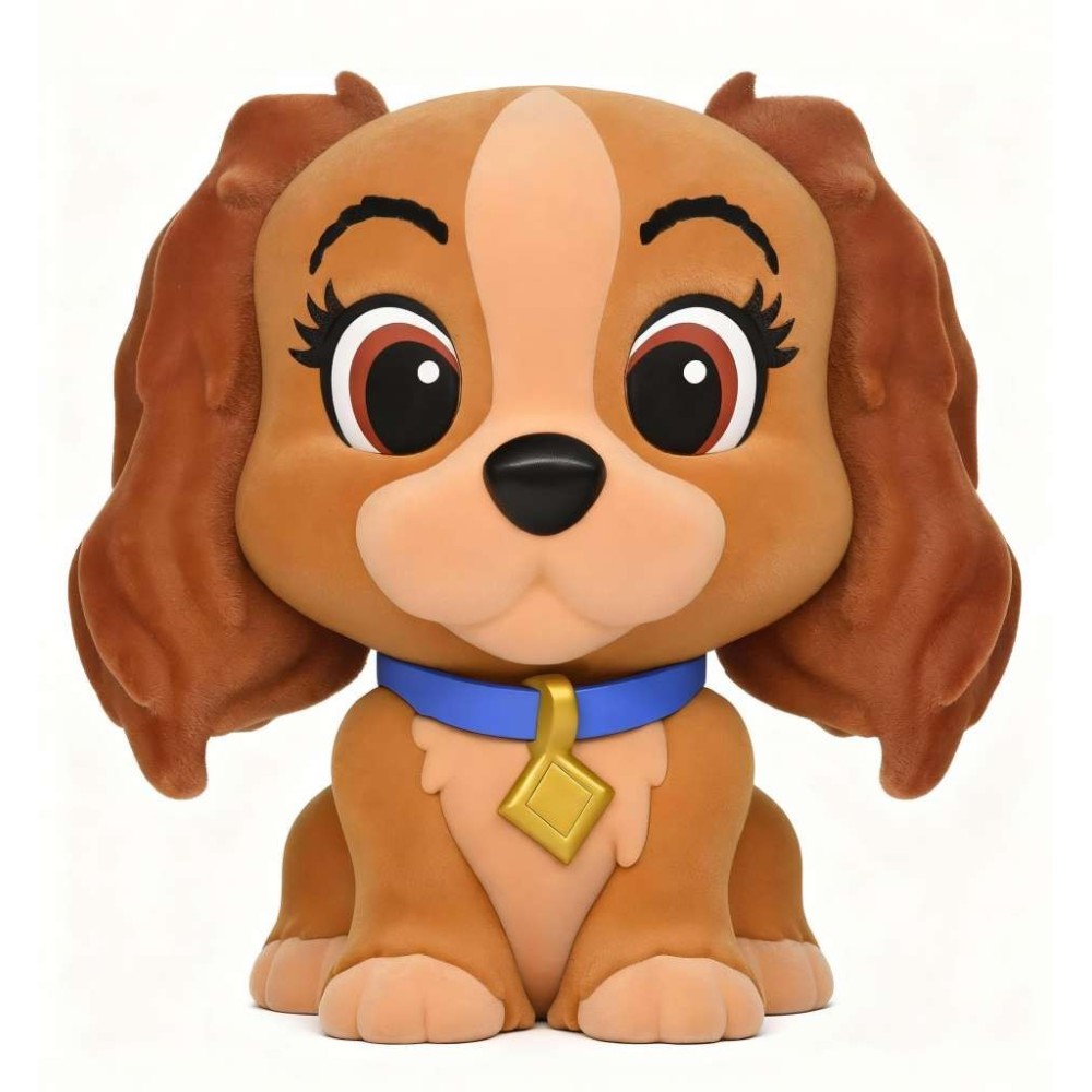 DISNEY DOG LILLI E IL VAGABONDO LADY FLOCKED FIGURAL BANK SALVADANAIO MONOGRAM